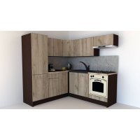 Bucatarie de Colt GENA NEW 9 ST. 190-200, Cu Corp de Cuptor, Wenge / Decor K002